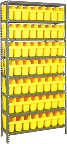 Miniatura 432 de Quantum QSBU-245BK Heavy Duty Shelving Unit with (7) Shelves and (24) QUS245 Black Bins for Garage Warehouse Storage Distribution 400 lb Load