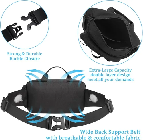 Miniatura 5 de ETACCU Correa de perro resistente manos libres con bolsa de cremallera cinturón para perros grandes y medianos para correr, caminar, trotar