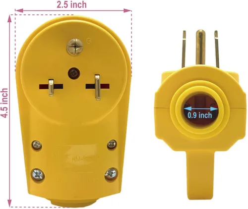 Miniatura 7 de Sintron NEMA 6-30P/6-50P Enchufe de hoja recta, cuchillas intercambiables, para aires acondicionados, equipos de cocina y soldador de arco, 125/250