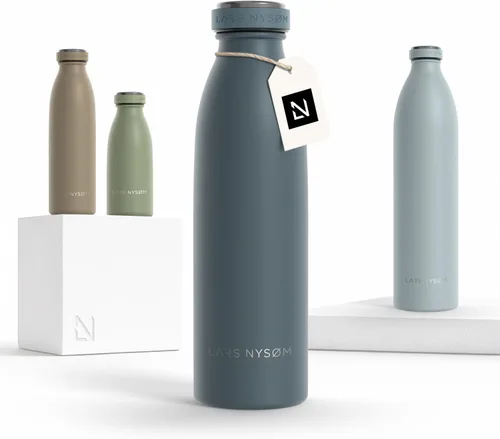 Miniatura 12 de LARS NYSØM Botella de agua XL de acero inoxidable aislada 12oz 17oz 25oz 34oz 51oz Botella térmica aislada para bebidas calientes y frías Azul