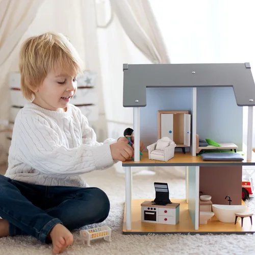 Miniatura 6 de Toddmomy Muebles en miniatura de 3 piezas, juego de sofá de casa de muñecas de 1 a 12 escalas, modelos realistas para casa de muñecas, sala