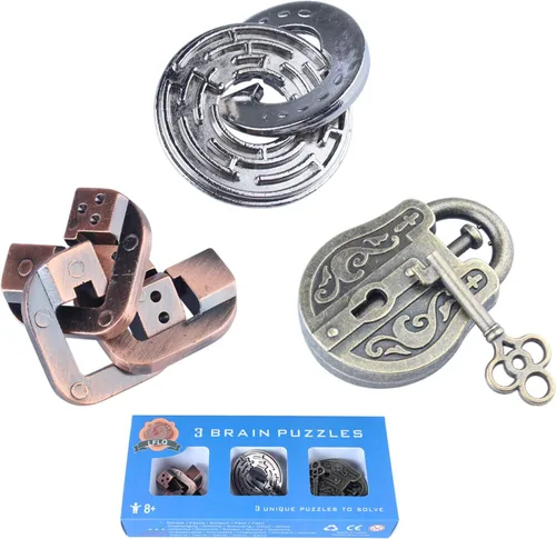 Rompecabezas de ingenio para adultos Rompecabezas Metal con agujero de cerradura Juguetes educativos para adultos Rompecabezas de rompecabezas IQ
