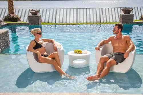 Miniatura 4 de Tenjam Splash Series Mesa auxiliar amplificada para uso en piscina, mesa auxiliar de piscina para uso en estante solar y profundidades de agua