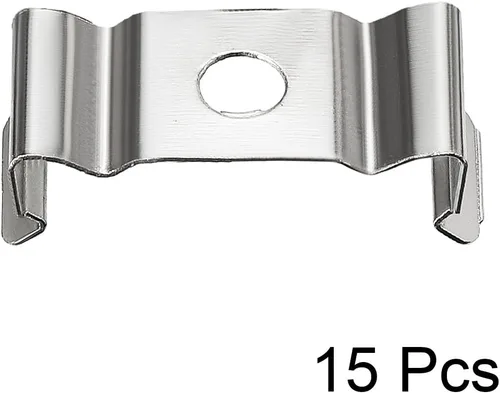 Miniatura 2 de uxcell T4 Clips Soporte para tubo de luz LED, tubo fluorescente LED, acero al manganeso niquelado, paquete de 15