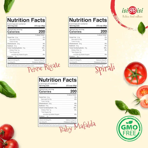 Miniatura 2 de isiBisi Muestra de pasta sin gluten, paquete de 3 – Penne, Baby Mafalda, Spirali Noodles – Sin OMG, vegano, fabricado en Italia