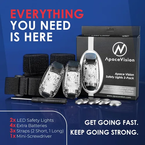 Miniatura 2 de LED Safety Light (2 Pack) - Clip On Strobe/Running Lights for Runners, Dog, Bike, Walking, Boat, Kayak, Stroller and More - High Visibility Blanco