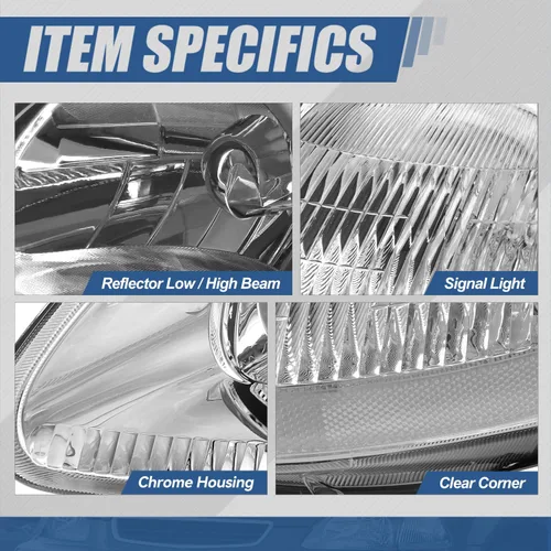 Miniatura 3 de Auto Dynasty Conjunto de faros delanteros compatible con Honda Civic 1996 1997 1998, de repuesto para faros delanteros halógenos del lado