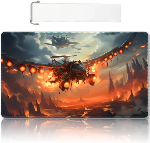 Miniatura 42 de Tapete de juego MTG cosido de alta calidad con zonas y parte trasera de goma antideslizante, tapete de juego TCG para MTG y otros juegos de cartas