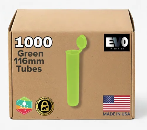 4.567 in Green Pop Top Tubes 1000 unidades (verde lima) fabricados en Estados Unidos