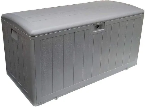 Plastic Development Group Caja de almacenamiento al aire libre, cierre estándar, 73 galones, gris