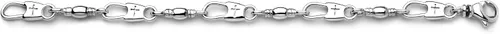 Miniatura 2 de Denali Designs Pulsera extragrande de eslabones en blanco, cruz o gancho de pescador de hombres