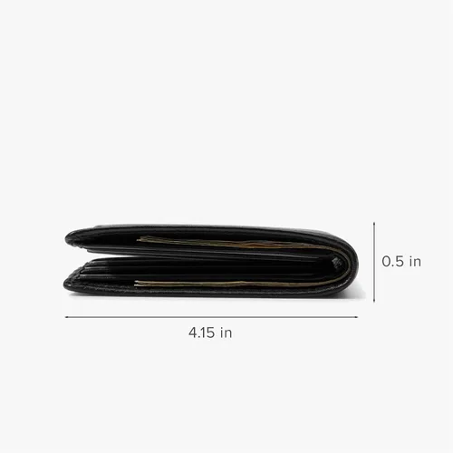 Miniatura 9 de Leatherology Cartera Bifold Delgada para Hombres Cartera Delgada de Bolsillo Frontal con 6 Ranuras para Tarjetas, Compartimento para Billetes y 2