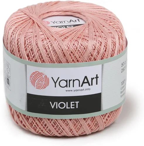 Miniatura 15 de Yarn Art - 1 madeja YarnArt Violet, 100 hilos de hilo de algodón mercerizado, hilo de ganchillo para tejer a mano, bordado y manualidades