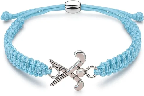 Miniatura 16 de Pulsera con dije de hockey sobre hierba Sportybella - Ajustable para niñas con dije de palo, joyería regalo para jugadoras, equipos y entrenadores