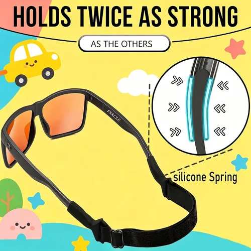 Miniatura 7 de KSACLE Correa ajustable para lentes, paquete de 4 correas para anteojos sin cola, retenedor de cuerda de ajuste universal, lentes de sol deportivos