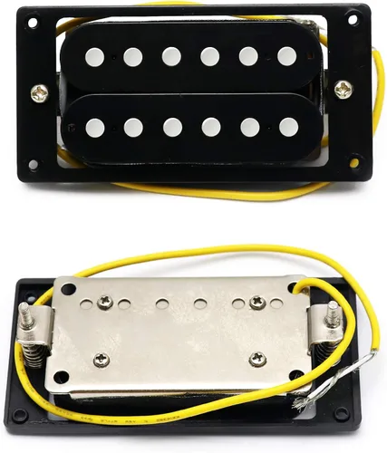 Miniatura 4 de Pastilla Humbucker de guitarra eléctrica con imán de cerámica de doble bobina, piezas de repuesto para cuello y puente, juego de 2 piezas
