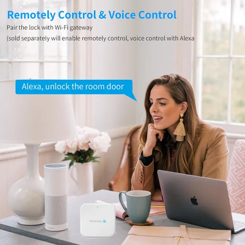 Miniatura 6 de Cerradura de Puerta con Huella Dactilar, Cerradura sin Llave de Pantalla Táctil con Teclado de Servicio Pesado con Control Total por APP con Manija