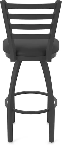 Miniatura 8 de 410 Jackie Taburete giratorio de 25 pulgadas con acabado antiarrugas negro y asiento de vinilo negro