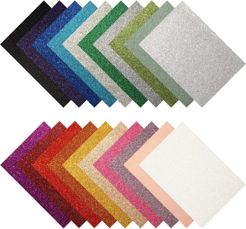 Miniatura 2 de WILLBOND 20 Piezas Hojas de Cuero Sintético Brillante con Purpurina Hojas de Tela de Cuero Sintético PU para Manualidades DIY Boda Costura