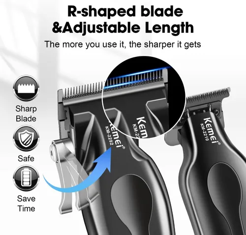 Miniatura 2 de KEMEI Juego de cortapelos profesional para hombres, cortaúñas para cortar el cabello, kit de cortapelos recargable inalámbrica, cortadora de pelo