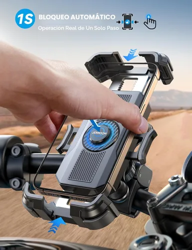 Miniatura 3 de JOYROOM Soporte de teléfono para motocicleta - [Amortiguador de vibración dual] Soporte de teléfono antigolpes de 150 mph para motocicleta