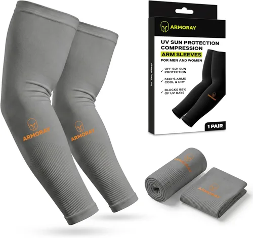 Miniatura 15 de ARMORAY Mangas de brazo para hombres y mujeres, UPF 50, manga de compresión deportiva de enfriamiento para baloncesto, golf, correr, cobertura