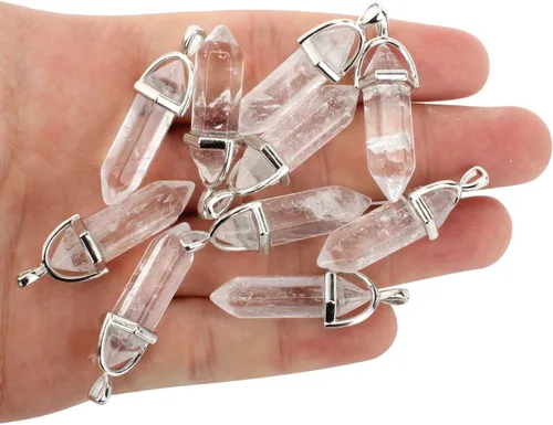 Miniatura 3 de Colgante auténtico del chakra del Reiki del punto de curación de la piedra del cuarzo, joyería que hace las piedras al por mayor, latín, Amatista