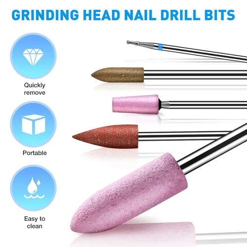 Miniatura 2 de Brocas de uñas de cerámica, dispositivo eléctrico de repuesto para manicura, pedicura, molino de pulido, cortador de limas de uñas11