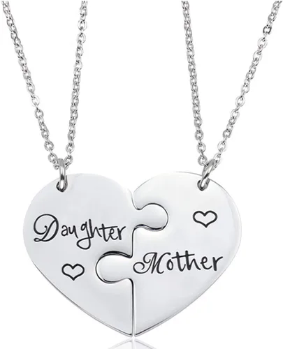 iJuqi Collar de regalo para madre e hija, 2 collares para mamá de hija, regalos para mamá, regalos para hija, regalos para Navidad, Día de la Madre,