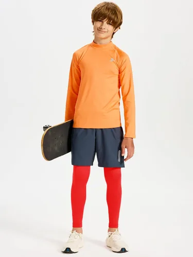Miniatura 4 de DEVOROPA Leggings de compresión para niños y jóvenes, mallas deportivas con forro polar térmico