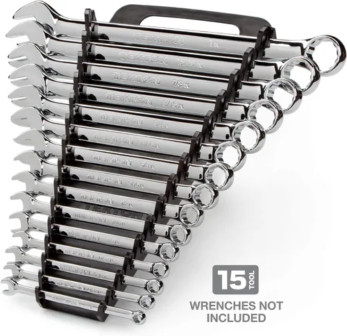 Miniatura 2 de TEKTON Soporte de llave combinada de 15 herramientas (negro) 79352 Fabricado en Estados Unidos