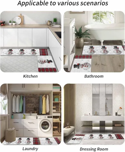 Miniatura 6 de Tapete de baño de Navidad para bañera, antideslizante, de secado rápido y absorbente, tierra de diatomeas, fregadero, dormitorio, cocina, lavable