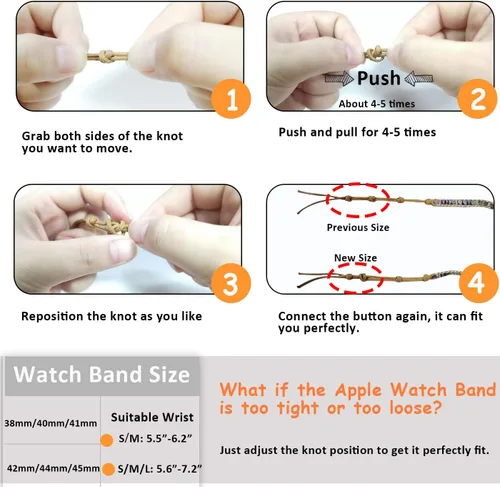 Miniatura 5 de Pulsera bohemia con cuentas compatible con correas de Apple Watch para mujer, hecha a mano con piedra natural, multicapa, correa bohemia con cuentas