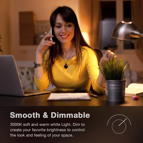 Miniatura 6 de aooshine Q50 Bombilla LED regulable – Bombilla LED blanca cálida de 3000 K, base E26 estándar, 1 paquete, 650 lúmenes, bombillas de iluminación