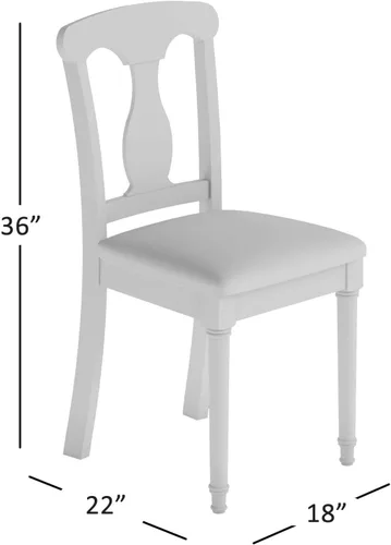 Miniatura 7 de Jofran Grafton Farms - Silla de escritorio, color blanco cepillado