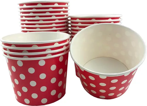 Miniatura 6 de MMvolesy Blue - Paquete de 50 vasos desechables para helado de 16 onzas, cuencos de papel de colores para helados, sopa caliente, postres, a prueba