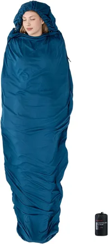 BROWINT Forro 100% Thermolite para saco de dormir con 2 cremalleras, momia con capucha y rectangular para campamento; saco de dormir para adultos