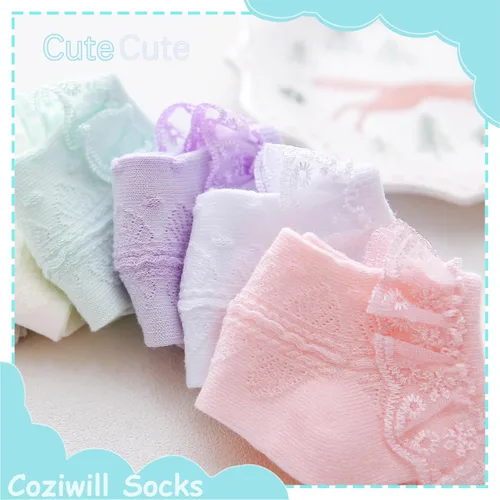 Miniatura 5 de Calcetines de encaje para bebé niña, con volantes, lindo vestido de princesa para recién nacido, 0-33-66-1212-24 meses, paquete de 56