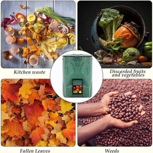 Miniatura 7 de Berlune Paquete de 4 bolsas de basura reutilizables de 72 galones, bolsa de recolección de hojas para jardín, césped, bolsa grande y plegable