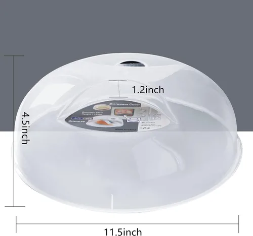 Miniatura 4 de Tapa grande para microondas contra salpicaduras para alimentos, cubierta de microondas con rejillas de ventilación de vapor, 3.8 cm, libre de BPA