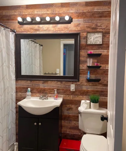 Miniatura 4 de Hopeak - Papel pintado de madera sintética, papel pintado decorativo, extraíble e impermeable