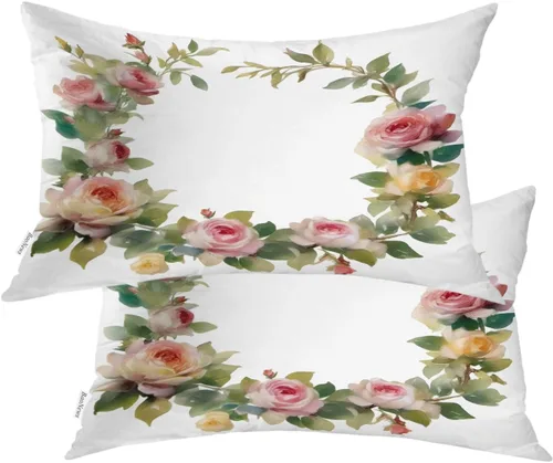 Miniatura 128 de Fundas de almohada con diseño de pinos y pájaros, bayas rojas, hojas de acebo, fondo beige, funda de cojín de mezcla digital, funda de almohada