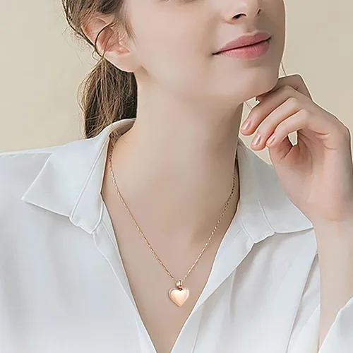 Miniatura 4 de Imrsanl Collar de urna de cremación de corazón pequeño para cenizas de acero inoxidable colgante de ceniza conmemorativa de joyería de recuerdo