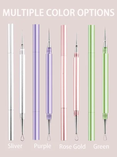 Miniatura 7 de Aguja profesional 2 en 1 para eliminar acné de acero inoxidable, herramienta de eliminación de puntos blancos y puntos negros, herramienta