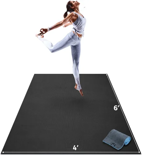 Gorilla Mats Esterilla de Yoga Premium Grande – 6 x 4 pies, 7 x 5 pies (8mm) extra gruesa y ultra cómoda, antideslizante, esterilla de ejercicio
