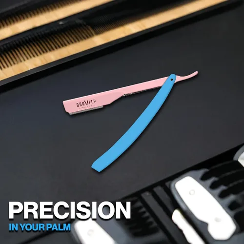 Miniatura 9 de Maquinilla de afeitar recta profesional - Kit de maquinilla de afeitar recta ultra expuesta con 10 cuchillas de gravedad premium, 0.079 in expuestas