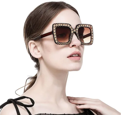 Miniatura 2 de MEETSUN Elton Square Rhinestone Sunglasses Oversized Bling for Women with Diamond Frames 70s Retro for Beach & Disco