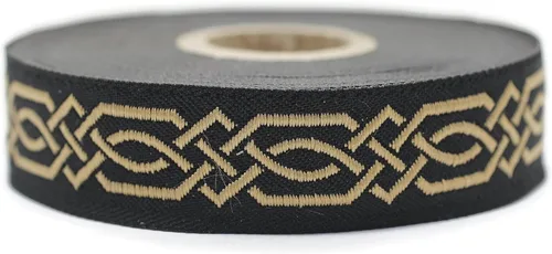 Miniatura 29 de Carrete de 10.9 yardas 0.79 pulgadas de ancho azul celta Claddagh bordado Jacquard Ribbon 20272