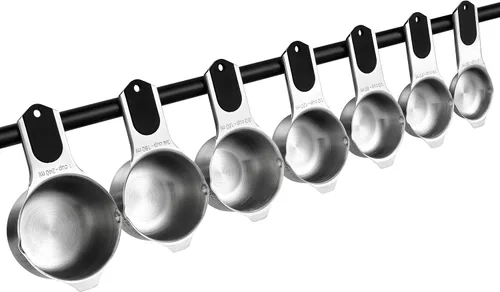 Miniatura 8 de Vasos medidores magnéticos de acero inoxidable Spring Chef, patentados, herramientas de cocina con marcas fáciles de leer para medir ingredientes