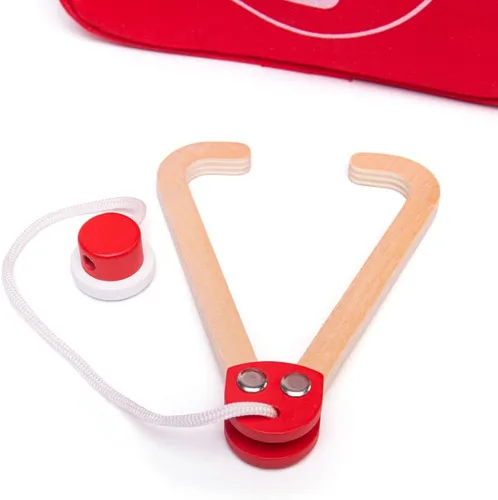 Miniatura 4 de Bigjigs Toys Juego de médicos para niños, juego de médicos de madera de 10 piezas con estetoscopio para niños, termómetro, medicina y más en estuche